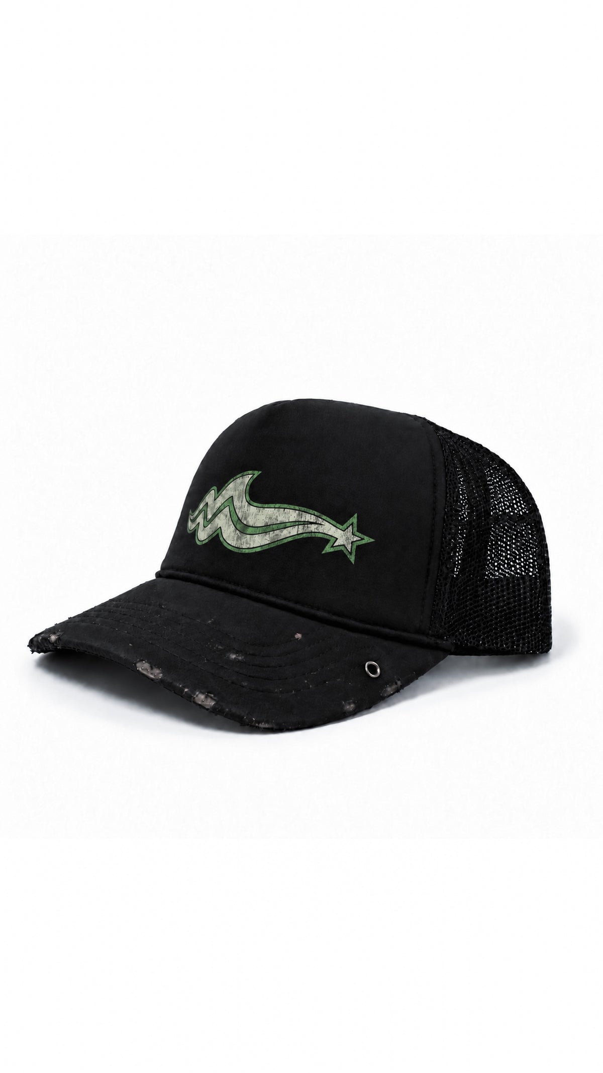 Distressed Wave Logo Trucker